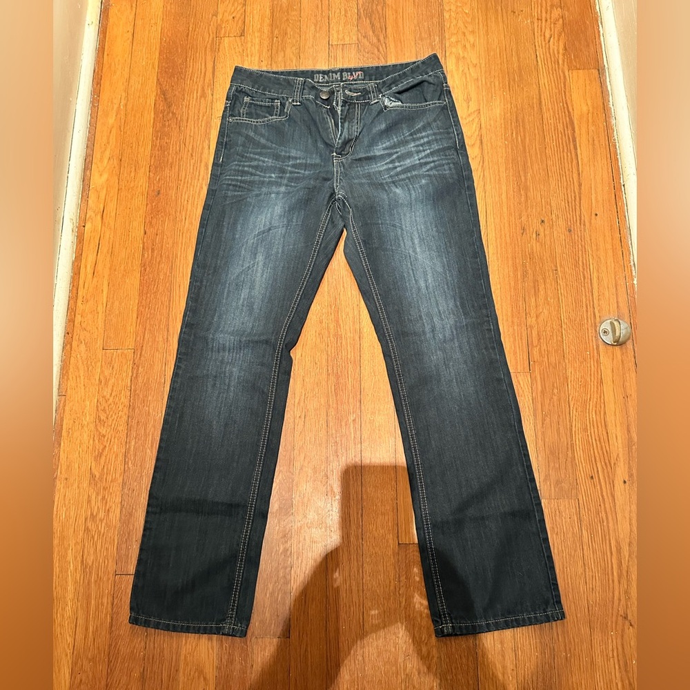 Denim BLVD Straight Men's Jeans. Dark denim.